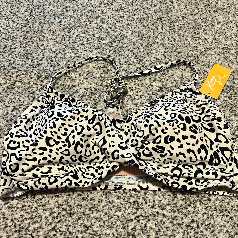 Kona Sol Snow Leopard Swim Top
